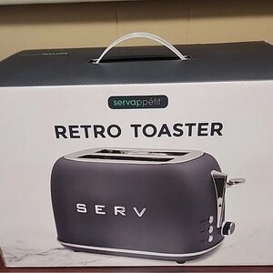 Servappetit SERV Retro Black Two Slice Bread Toaster